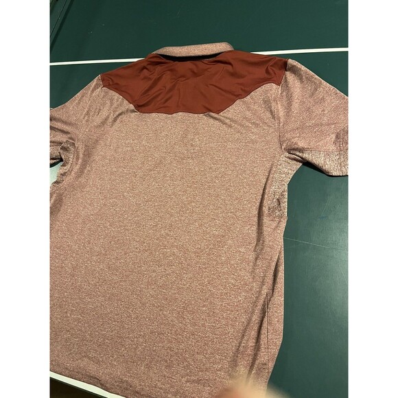 Men’s AG Gear Fore The Farmer Golf Polo Shirt LARGE Maroon Snap Farm Pro Stretch - Picture 5 of 7